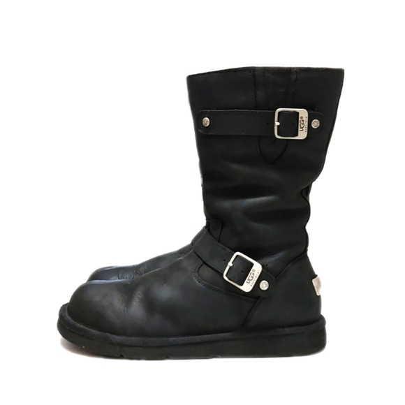 ▪︎▪︎SOLD▪︎▪︎UGG Kensington Womens Water Resistant Biker Moto Black Sheepskin - Picture 4 of 11